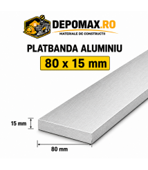 Platbanda aluminiu 80 x 15 mm, 6 metri (EN-AW 6060)